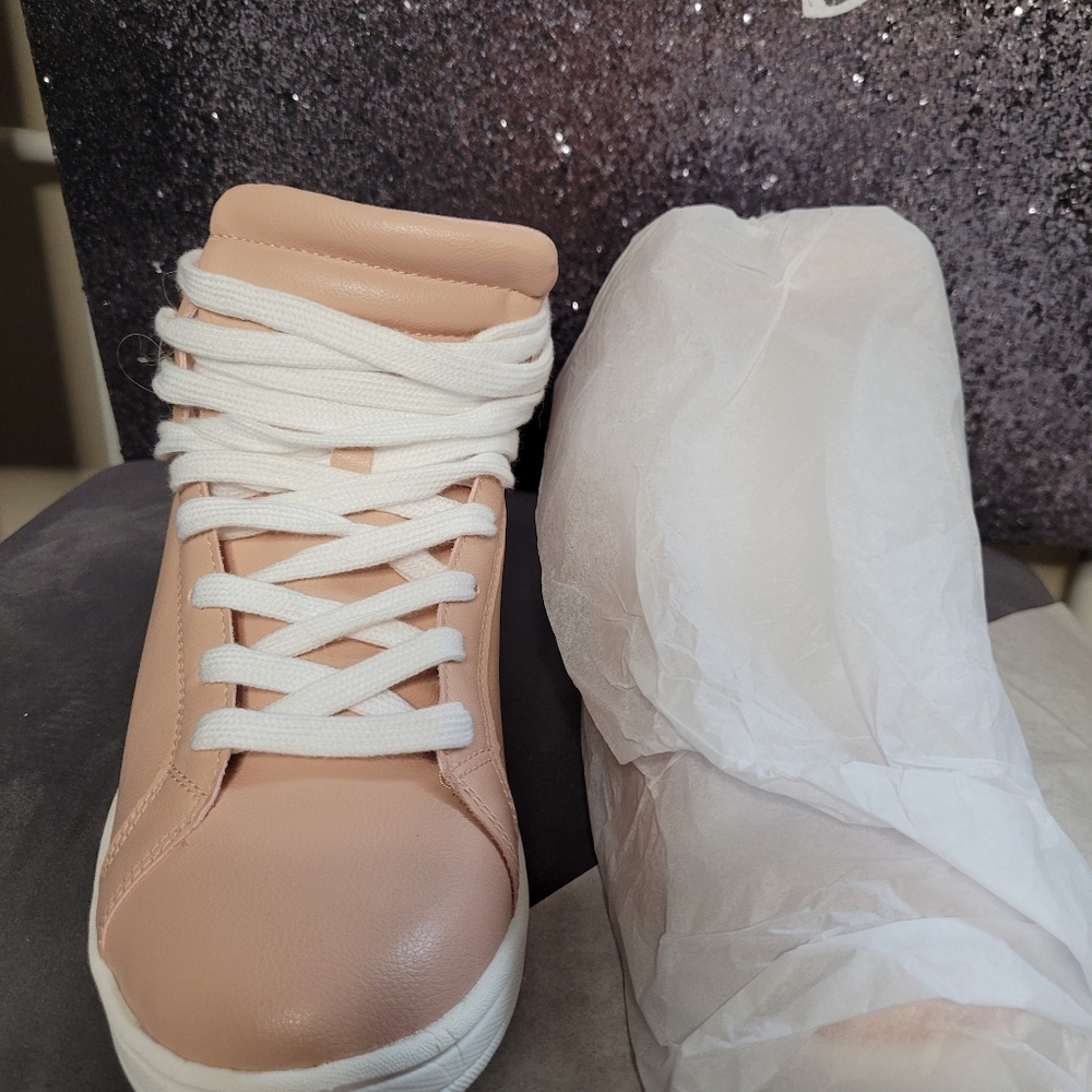Pink running shoes